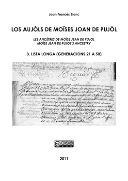 Los Aujòls De Moïses Joan De Pujòl