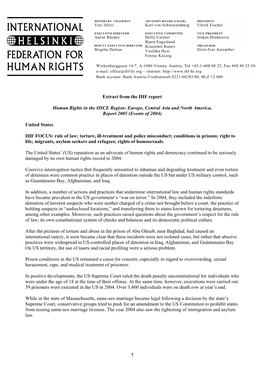 1 Extract from the IHF Report Human Rights in the OSCE Region: Europe, Central Asia and North America, Report 2005 (Events of 2