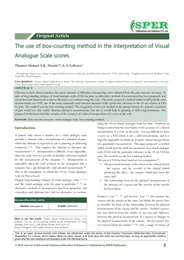 The Use of Box-Counting Method in the Interpretation of Visual Analogue Scale Scores