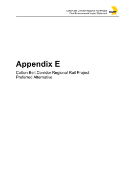 Appendix E: DART Cotton Belt Preferred Alternative Report