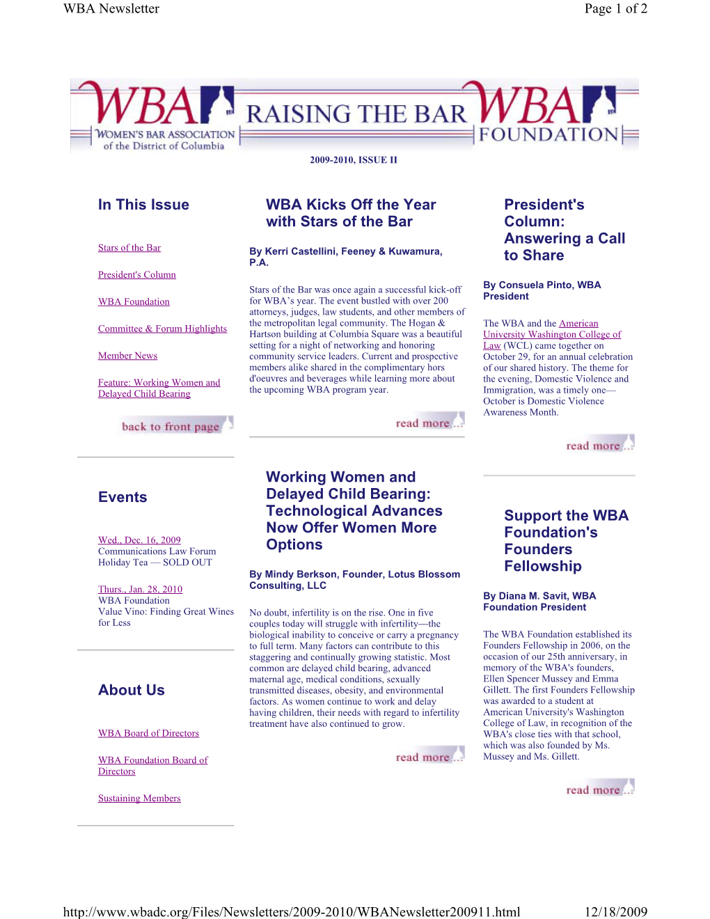 2009-2010, Issue Ii