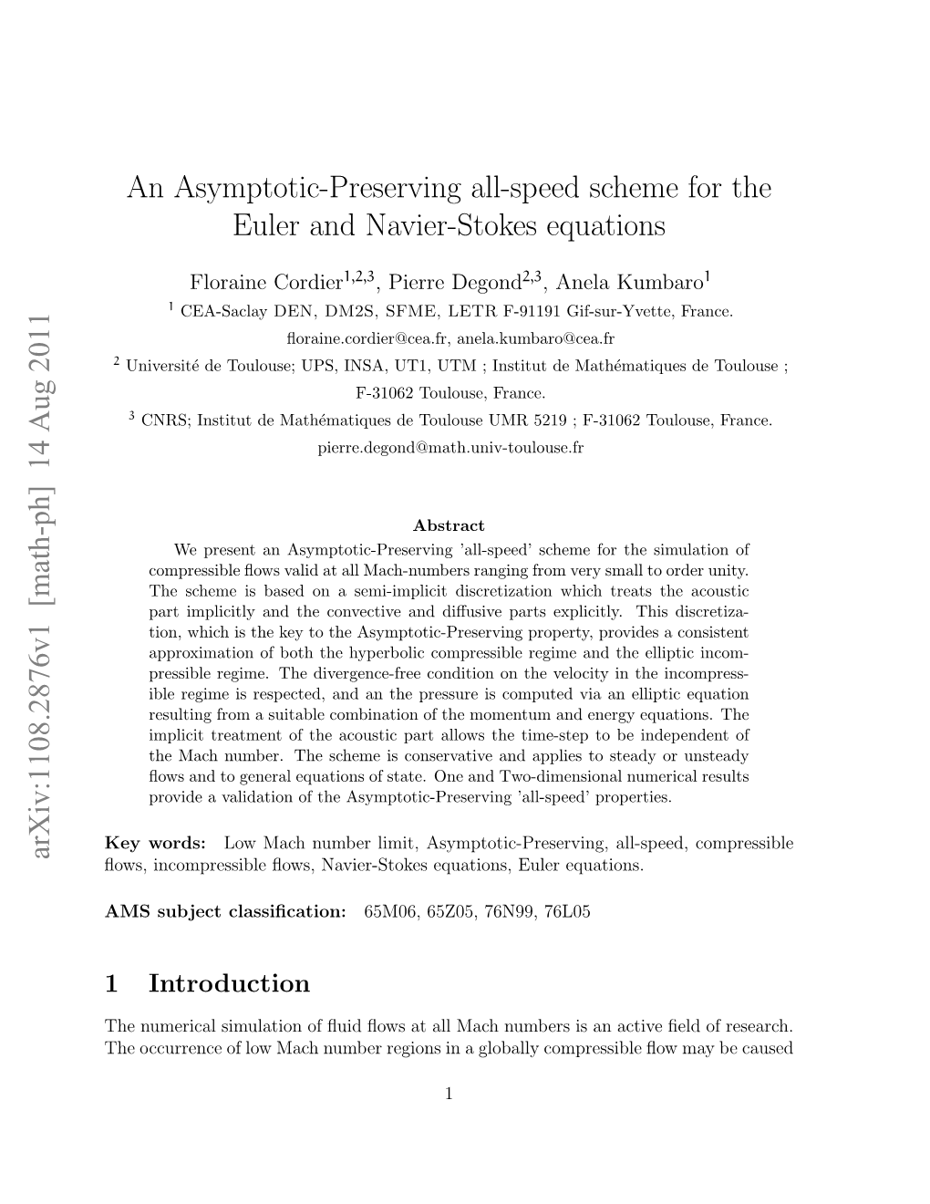 An Asymptotic-Preserving All-Speed Scheme for the Euler and Navier-Stokes Equations