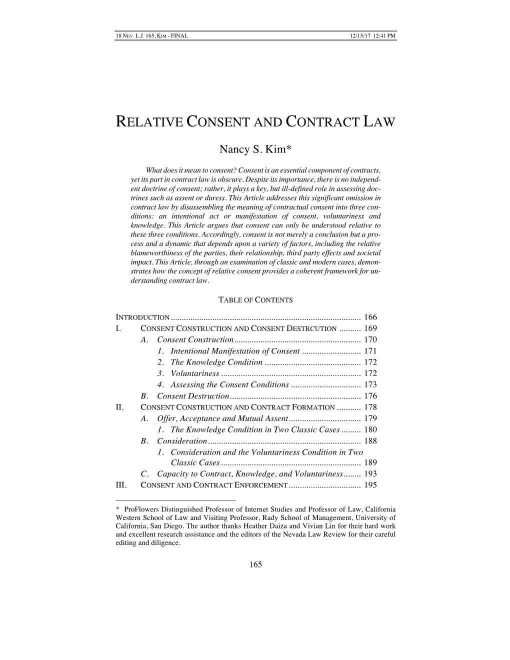 Relative Consent and Contract Law