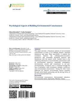 Psychological Aspects of Building Environmental Consciousness