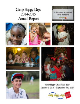 Camp Happy Days 2014-2015 Annual Report