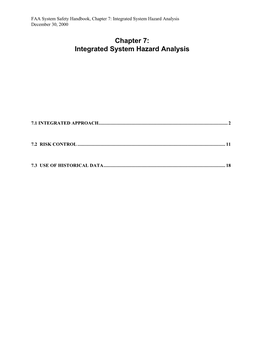 Chapter 7: Integrated System Hazard Analysis December 30, 2000