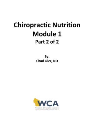 WCA Clinical Nutrition Module 1 Part 2
