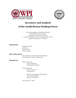 Inventory and Analysis of the South Boston Parking Freeze