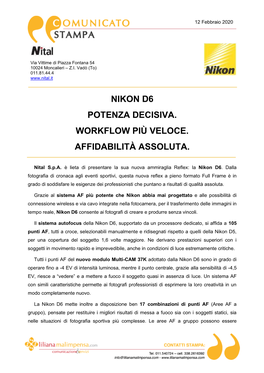 Nikon D6 Potenza Decisiva