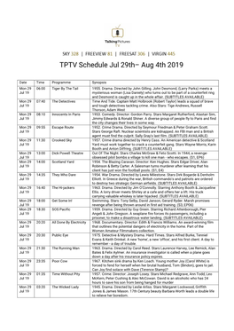TPTV Schedule Jul 29Th– Aug 4Th 2019