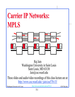 Carrier IP Networks: MPLS