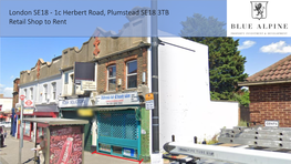 1C Herbert Road, Plumstead SE18 3TB Retail Shop to Rent London SE18 - 1C Herbert Road, Plumstead SE18 3TB Retail Shop to Rent