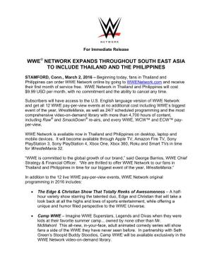 Wwe Network Expands Throughout South East Asia