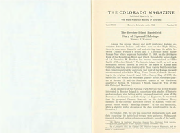 THE COLORADO MAGAZINE Published Quarterly by the State Historical Society Af Colorado