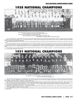 1931 National Champions 1928 National Champions