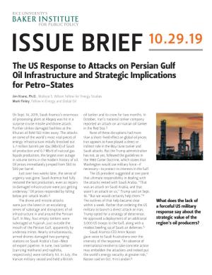 The US Response to Attacks on Persian Gulf Oil Infrastructure and Strategic Implications for Petro-States