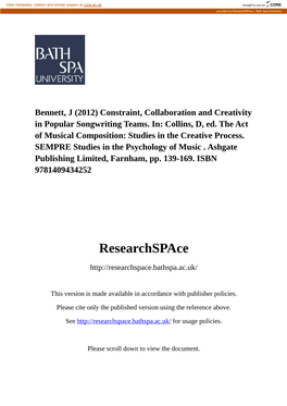 Researchspace - Bath Spa University