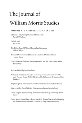 The Journal of William Morris Studies