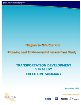 Niagara to GTA Corridor Planning and Environmental Assessment Study