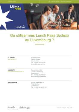 Où Utiliser Mes Lunch Pass Sodexo Au Luxembourg ?