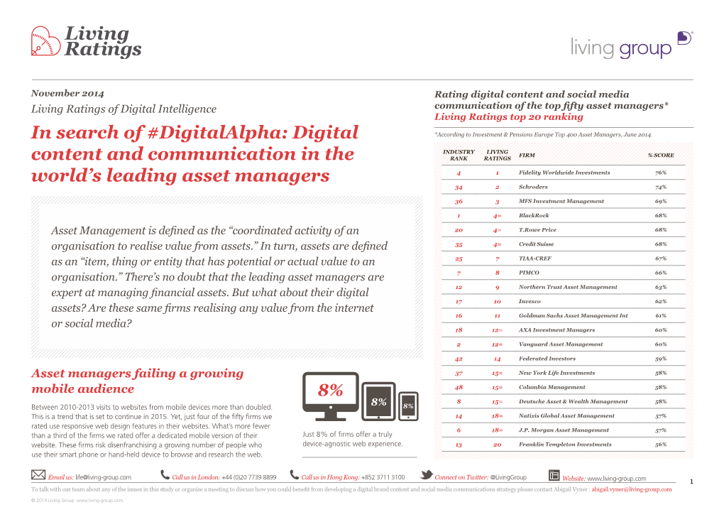 In Search of #Digitalalpha: Digital Content and Communication in the World's Leading Asset Managers