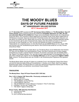 The Moody Blues Days of Future Passed 50Th Anniversary Deluxe Edition Vö 17