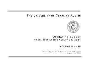 The University of Texas at Austin Operating Budget