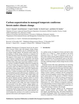 Carbon Sequestration in Managed Temperate Coniferous Forests Under Climate Change