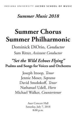 Summer Chorus Summer Philharmonic