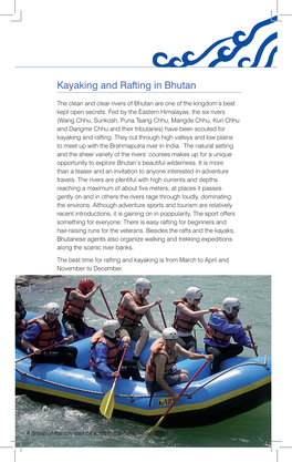 Kayaking and Rafting in Bhutan