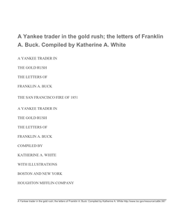 A Yankee Trader in the Gold Rush; the Letters of Franklin A