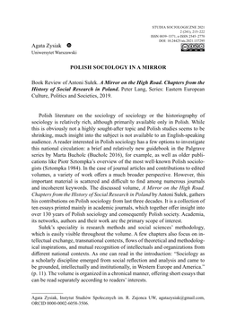 Polish Sociology in a Mirror