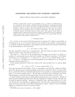 Geometric Equations for Matroid Varieties