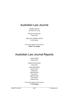 The Australian Law Journal