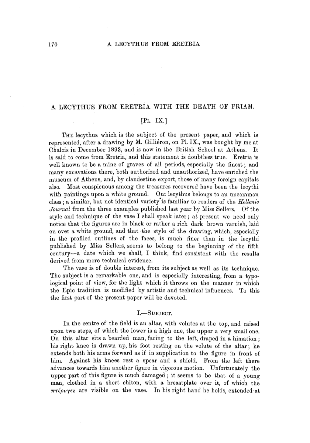 THE Lecythus Which Is the Subject of the Present Paper, and Which Is Represented, After a Drawing by M