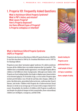 1. Progeria 101: Frequently Asked Questions