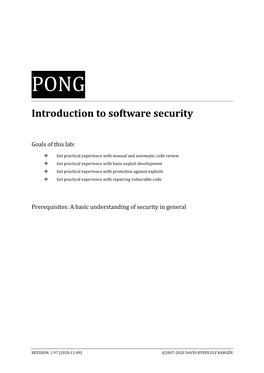 Introduction to Software Security
