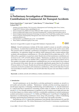 A Preliminary Investigation of Maintenance Contributions to Commercial Air Transport Accidents