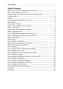 Table of Contents