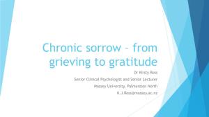 Chronic Sorrow – from Grieving to Gratitude