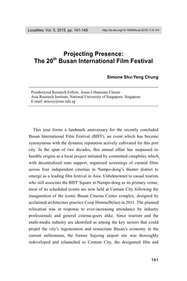 Projecting Presence: the 20 Busan International Film Festival