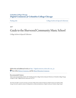 Guide to the Sherwood Community Music School College Archives & Special Collections