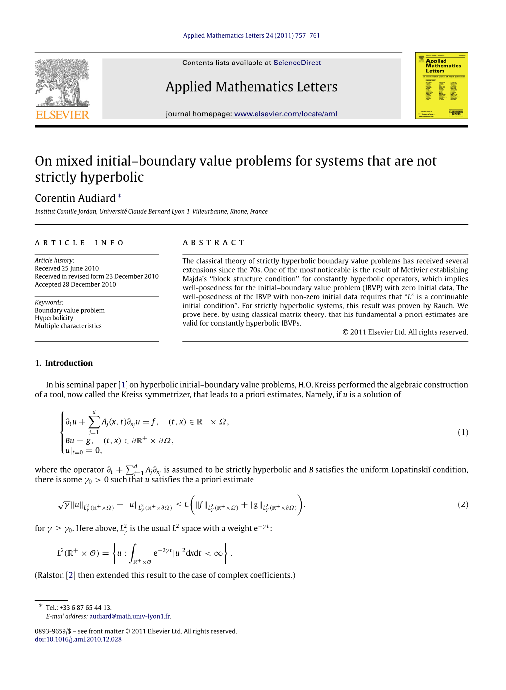 Boundary Value Problems for Systems That Are Not Strictly