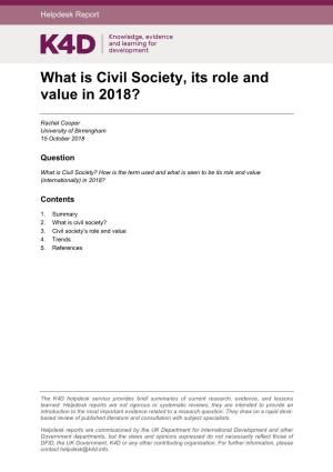 What Is Civil Society, Its Role and Value in 2018?