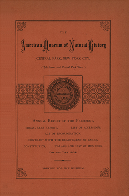 Central Park, New York City. Annual Report of The