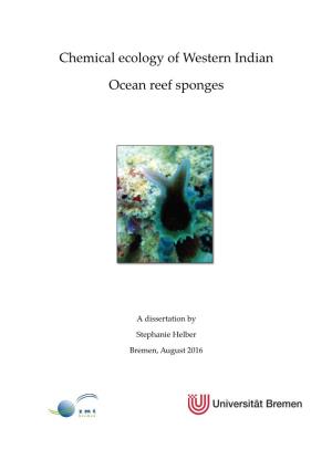 Chemical Ecology of Western Indian Ocean Reef Sponges