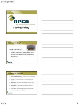 NPCA Coating Safety