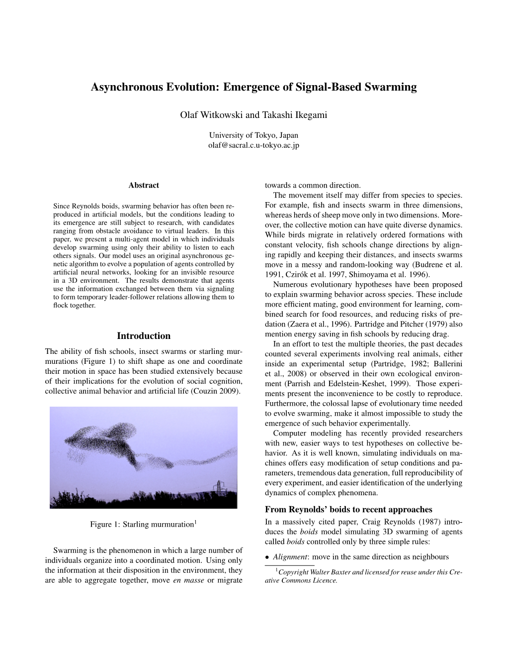 Asynchronous Evolution: Emergence of Signal-Based Swarming