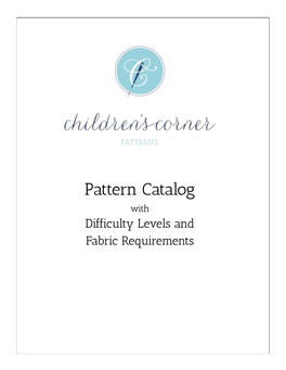 Pattern Catalog with Difficulty Levels and Fabric Requirements