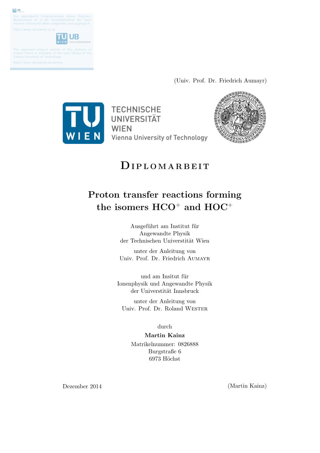 Proton Transfer Reactions Forming the Isomers HCO+ and HOC+